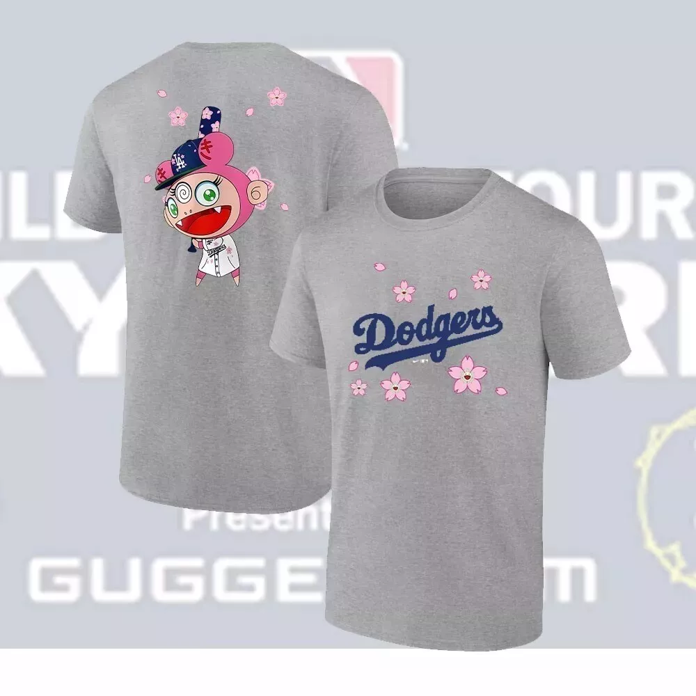 Men Los Angeles Dodgers blank grey  MLB 2025 Tshirt style 23->mlb t-shirts->Sports Accessory